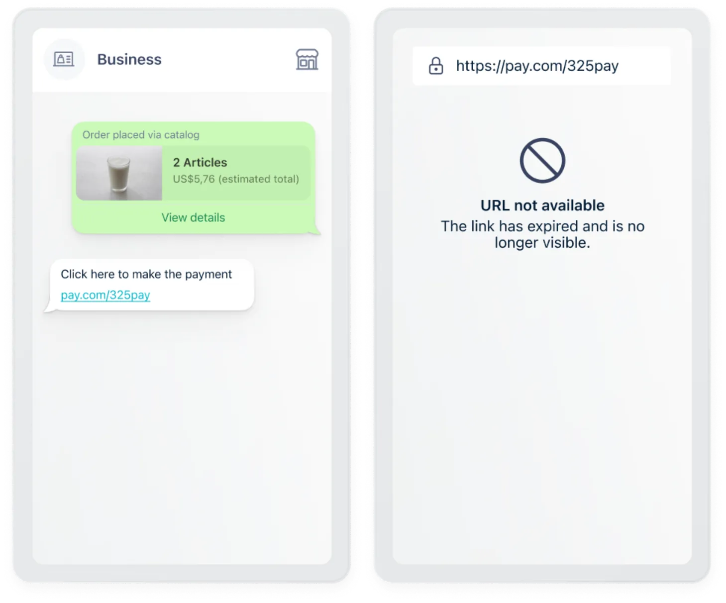 Traditional payment flow with external link